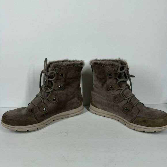 Sorel Explorer Joan Waterproof Winter Snow Boots Lace Up Suede 10 NL3039-052 - Picture 4 of 10
